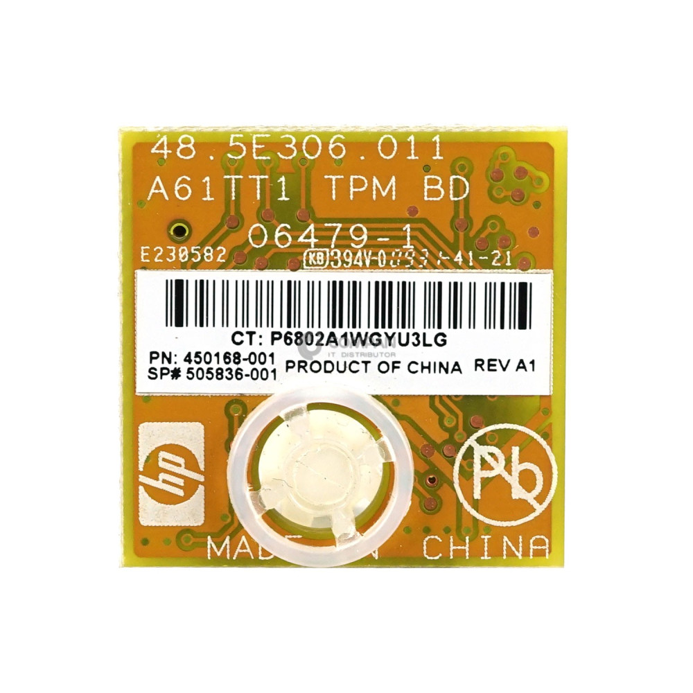 505836-001 HP TRUSTED PLATFORM MODULE FOR HP PROLIANT DL380 G6/G7/68/G9